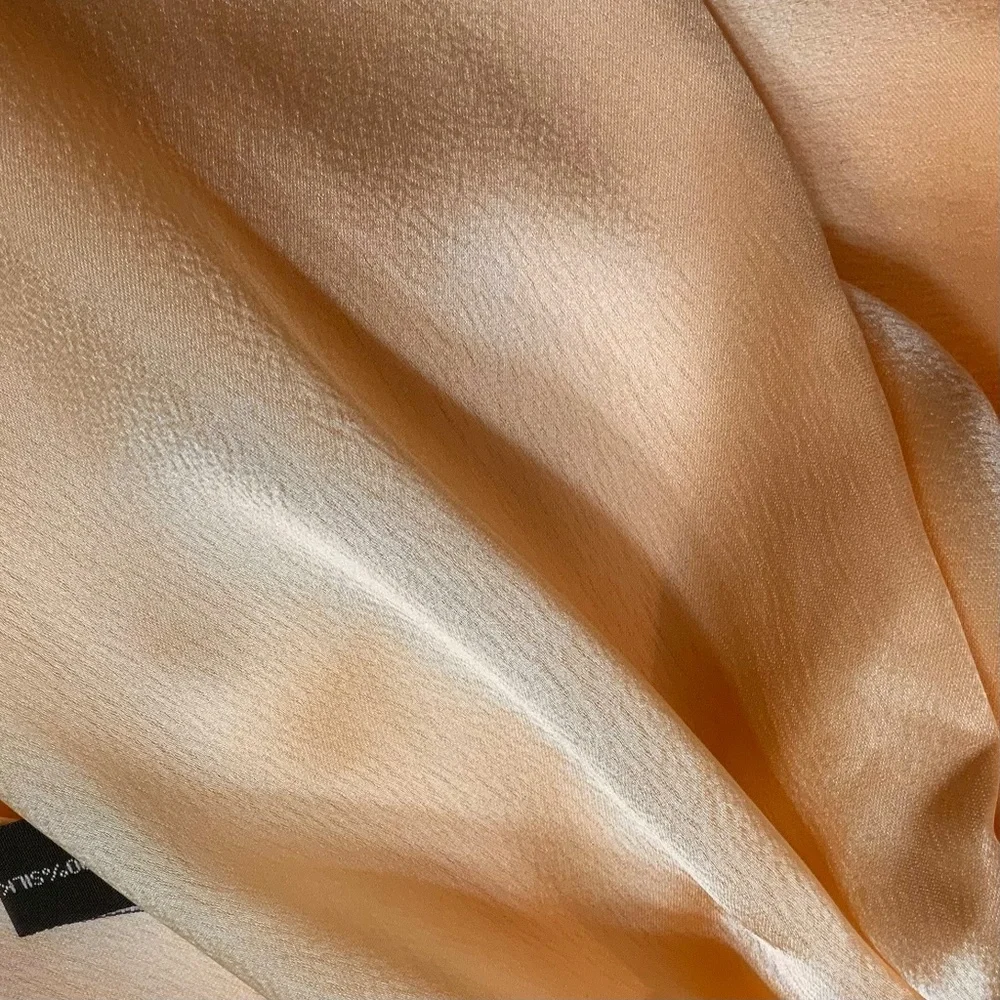 Light Caramel Beige 100% SILK SATIN Large Shawl Scarf Wrap Wedding Cover Up
